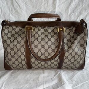 vintage GUCCI brown monogram BOSTON BAG